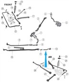Čep řízení levý spodní 52060053AE Jeep Wrangler JK